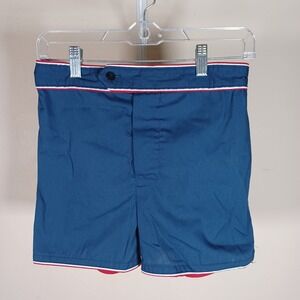 JCPenney Mens Shop Vintage Retro Swim Trunks Hoochie Dad Piping Nylon‎ Lined 34